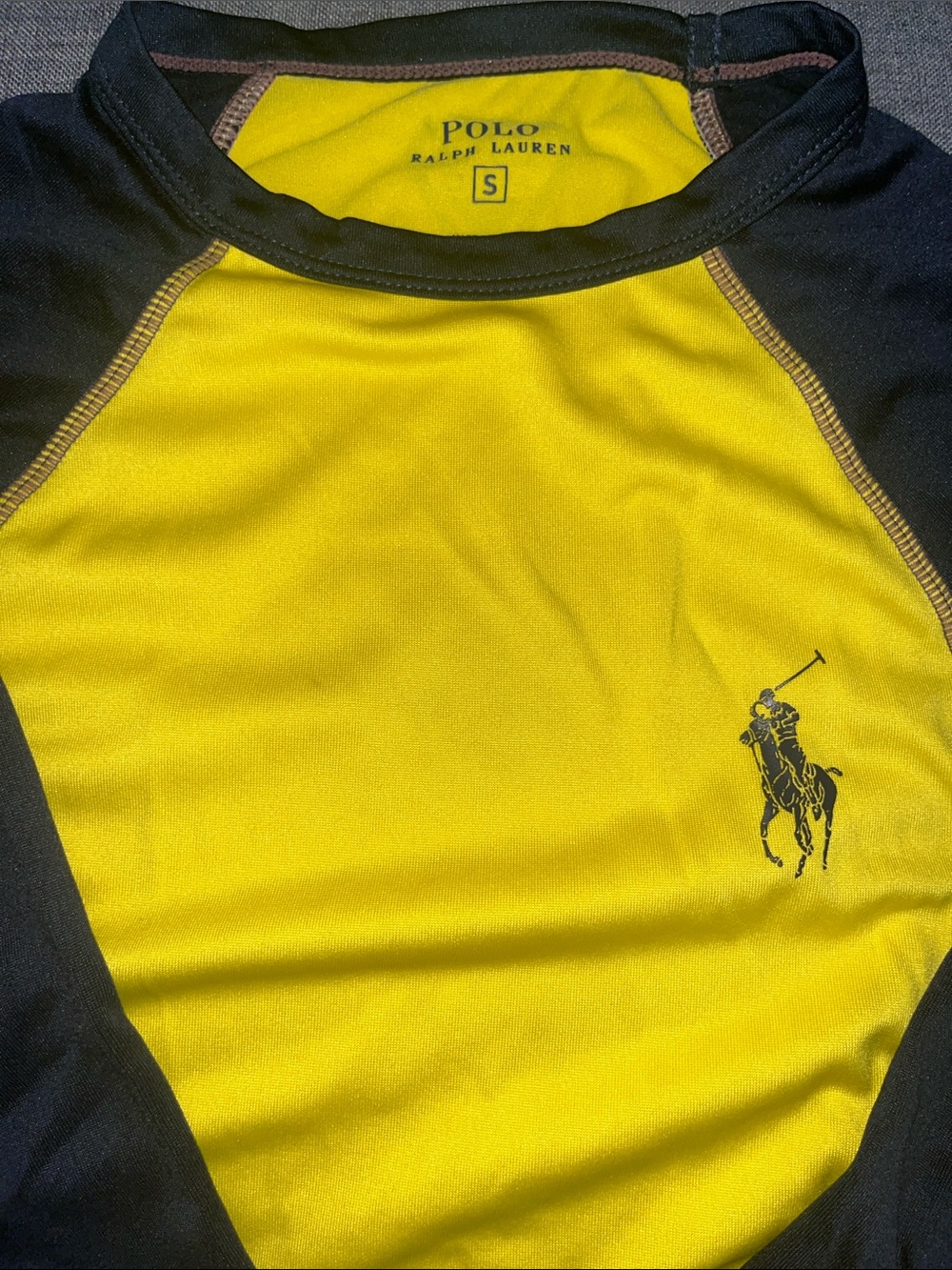 Boys Polo Ralph Lauren Yellow Swim Rash-guard size S - Picture 3 of 6